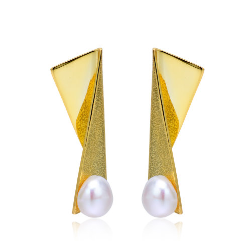 异形珍珠 耳环 几何 线条 耳钉 耳饰 修饰脸型 造型 街拍 复古 现代