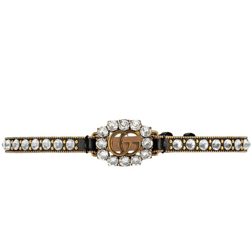 【包税】gucci/古驰 2021年春夏新款 黑色 双g皮革项圈553396i5