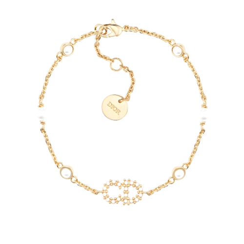 2020夏季新款clair d lune系列 镀金金属镶嵌树脂珍珠和白色水晶 手链