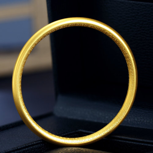 laomiaojewelry/老庙黄金999足金古法光面手镯轻奢优雅古法工艺黄金手