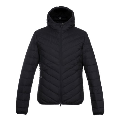 ea7/ea7 男士黑色聚酯纤维连帽轻便男士羽绒服 8npb09 pne1z 1200