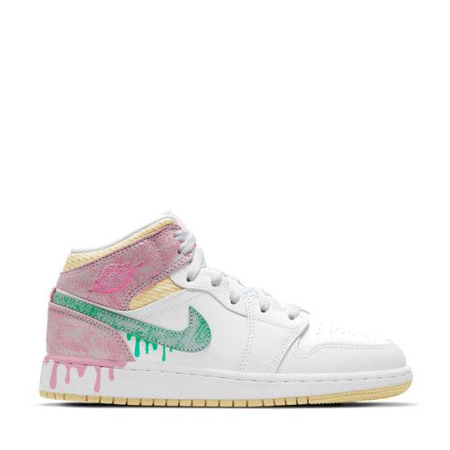nike/耐克 air jordan 1 mid 女款 aj1 冰淇淋粉 油漆 白粉 马卡龙 中