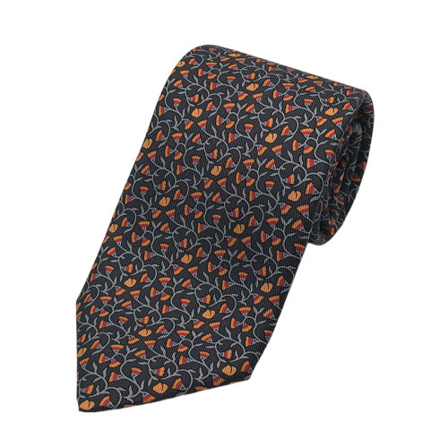 hermes/爱马仕 男士花色真丝领带(99新未使用)