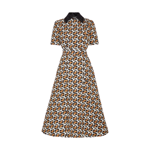 包邮包税fendi芬迪21年春夏女士连衣裙拼色斜纹布连衣裙fda941ad9wf0