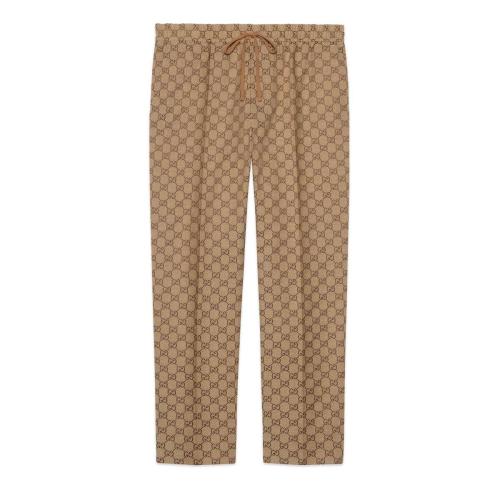 【包邮包税】 gucci古驰 21年春夏 男士 gg 帆布慢跑长裤 569769 zku