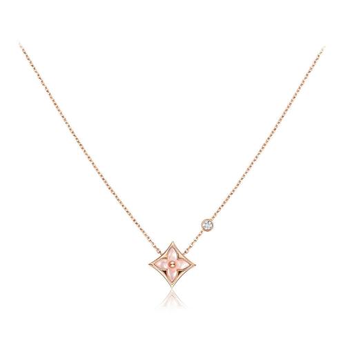 lv路易威登 21年春夏 女士 项链 color blossom bb 1*w*8k金贝壳钻石