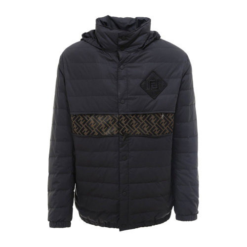 fendi/芬迪 男士 服装 21春夏 黑色短款双f标志图案羽绒服 男士羽绒服