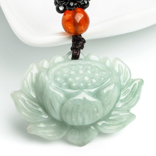 dongfangfeicui/东方翡翠 糯种天然a货翡翠莲花吊坠-花开富贵