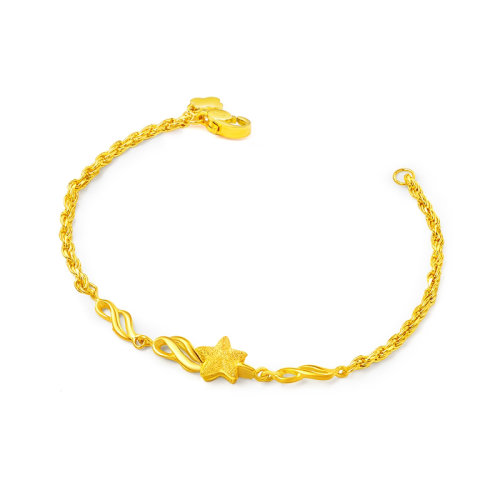 chow tai fook/周大福珠宝首饰星愿足金黄金手链计价f217677