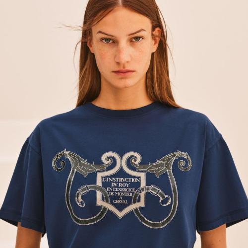 【包邮包税】 hermes爱马仕 21年春夏 女士 短袖t恤 t-shirt maxi h1e