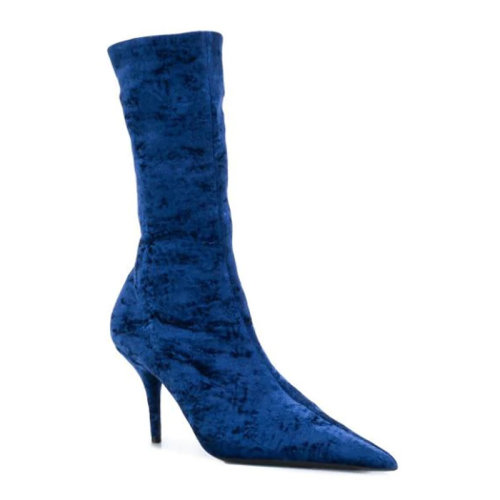 balenciaga/巴黎世家 女士蓝色时尚midi袜靴长靴高筒靴 548260-w1i80