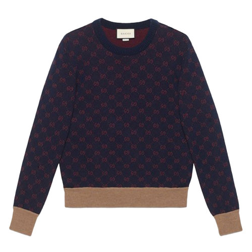 gucci/古驰 男士针织衫/毛衣 男士女士走秀款男士logo羊毛衫 aq