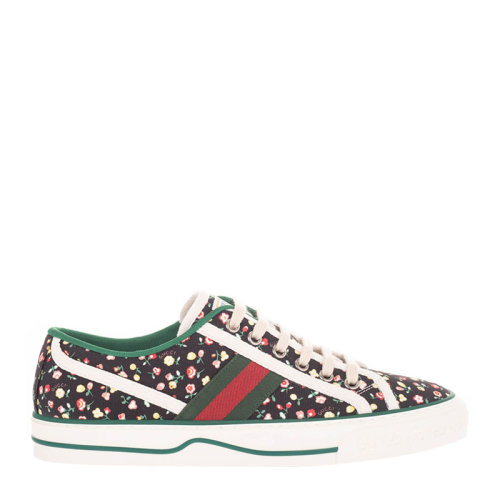 gucci 古驰 21春夏 碎花图案低帮棉 女士休闲运动鞋帆布鞋女鞋