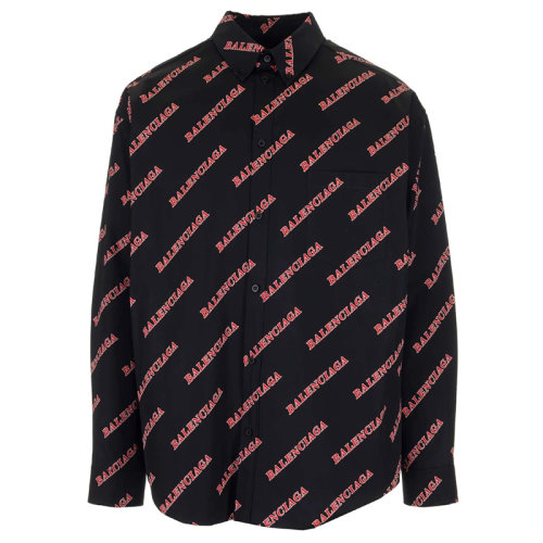 balenciaga/巴黎世家 20秋冬 男士 长袖衬衫 满版字母logo印花 宽松版