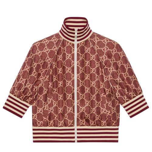 【包税】gucci/古驰 2021年新款 女士粉色/米色gg supreme印花真丝