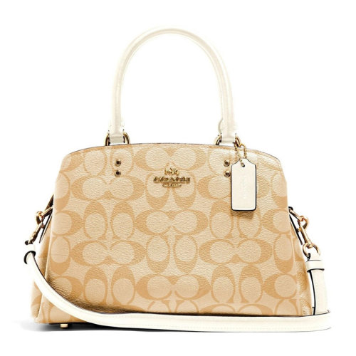 coach/蔻驰 女士拼色pvc配皮经典双c字母徽标印花单肩包斜挎包手提包