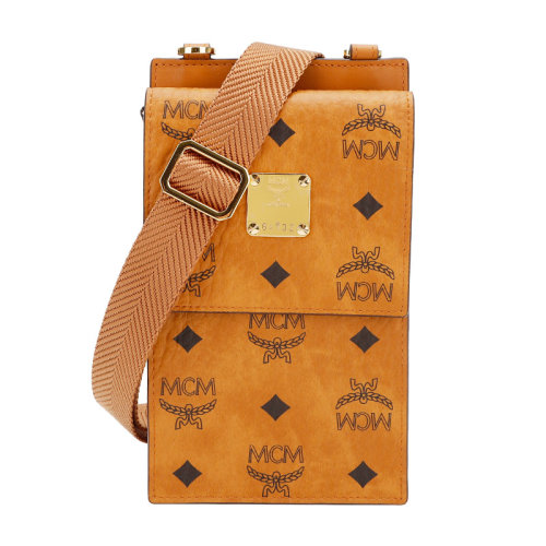 【国内现货】mcm/mcm中性人造革配牛皮革手机包