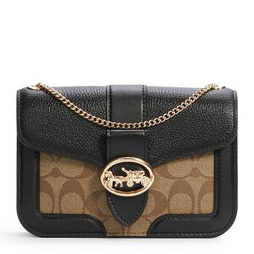 coach/蔻驰【21春夏新款】女士拼色经典双c字母徽标印花单肩包斜挎包