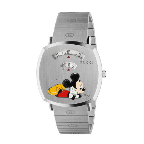 gucci/古驰 disney x gucci grip系列米奇图案钢带石英中性表ya157419
