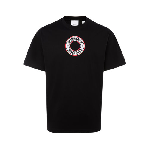 黑色棉质品牌字母logo装饰设计男士短袖t恤