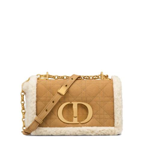 dior/迪奥 small dior caro bag 藤格纹羊剪绒小包斜挎包 m9241ummn