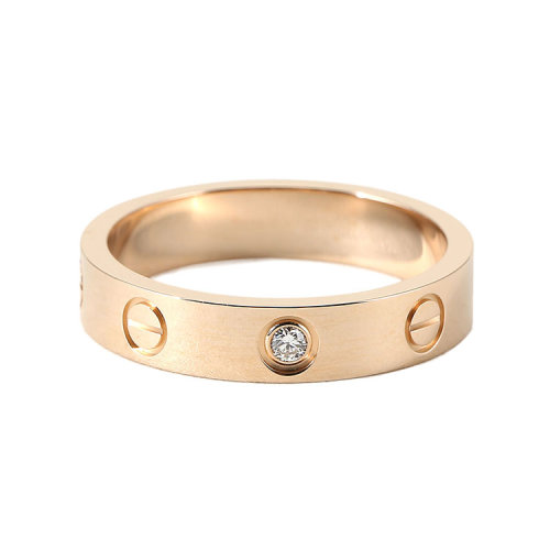 cartier(卡地亚) love系列18k金单钻戒指50