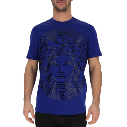 versace/范思哲 男士 服装 蓝色棉质美杜莎头像圆领短袖t恤衫 男士