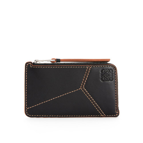 【包税】loewe/罗意威 puzzle系列 男士黑色光滑小牛皮拼图零钱卡包