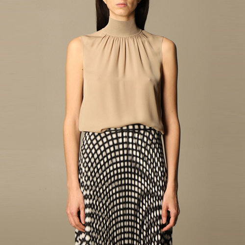 theory/theory 21年春夏 女士衣服 女性 米色 女士短袖衬衫 j1102503