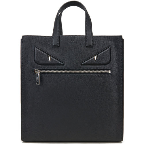 fendi/芬迪 男士黑色颗粒牛皮bag bugs眼睛图案手提包 7va367 8kl bcd