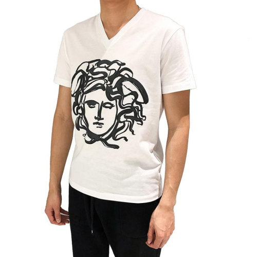 versace/范思哲 男装 服饰 白色棉圆领美杜莎头像 男士短袖t恤