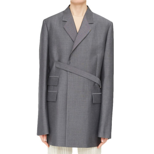 maison margiela 马丁·马吉拉 21春夏 女装 服饰 灰色翻领棉时尚外套