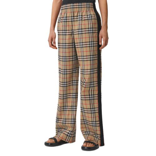 burberry/博柏利 女士复古格纹弹力棉质阔腿裤