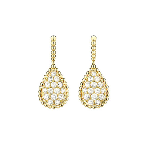 宝诗龙 serpent bohème系列 18k金黄金30颗圆形钻石m型号耳钉jco