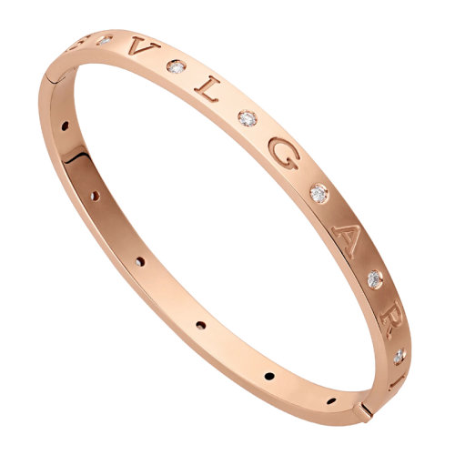 bvlgari/宝格丽 bvlgari bvlgari系列 女士玫瑰金色18k金手镯镶12颗