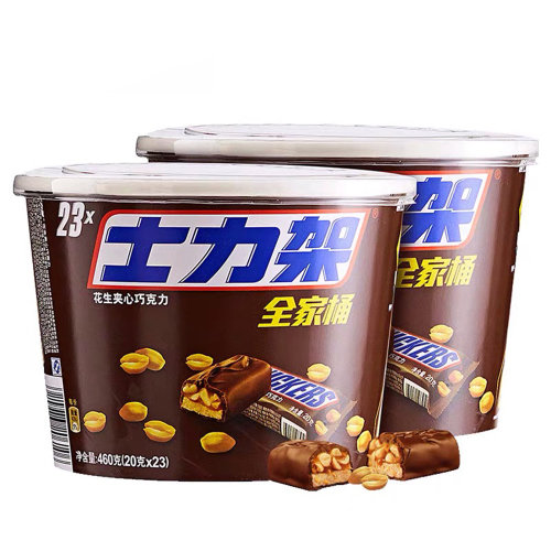 士力架花生夹心巧克力460g*2桶全家桶礼盒