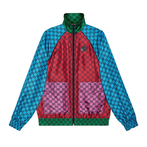 【包税】gucci/古驰 2021年新款女士彩色真丝斜纹夹克gg multicolor