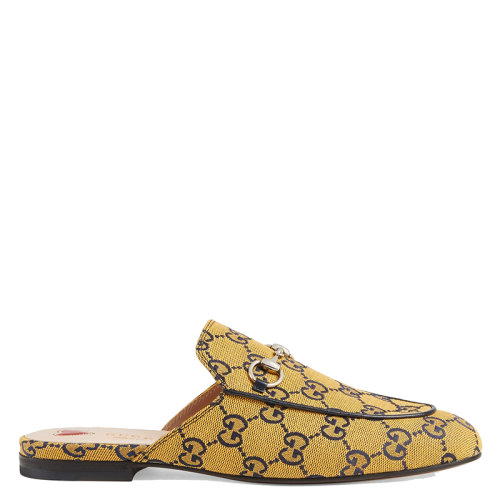 【包税】gucci/古驰 2021年新款女士黄色帆布乐福鞋 6636709sf107061