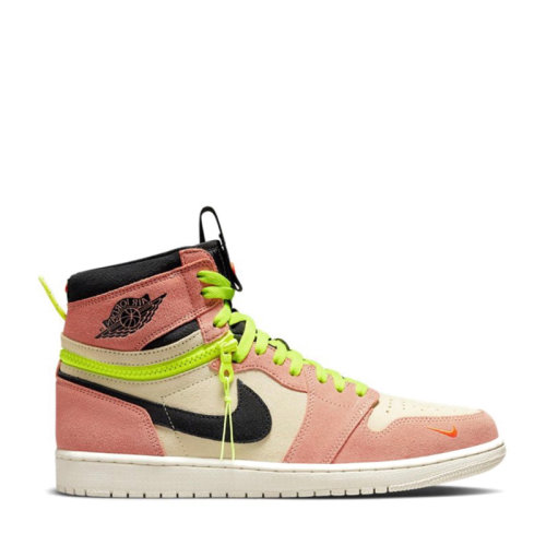 nike/耐克 air jordan 1 switch 男款 aj1杏粉 黑粉 拉链 换帮 板鞋