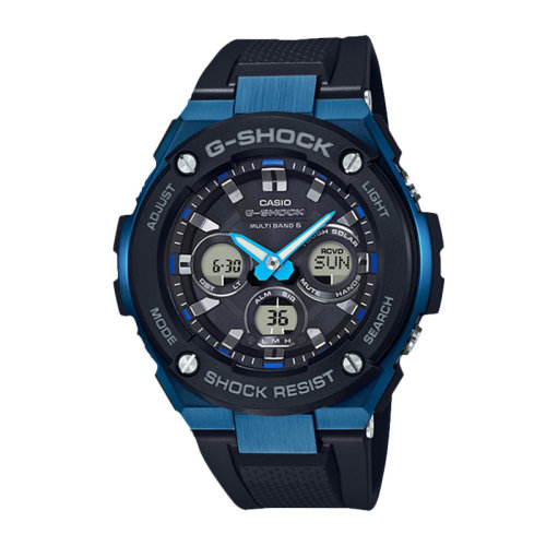 casio/卡西欧 g-shock系列双显太阳能电波六局防水男表gst-w300g-1a2