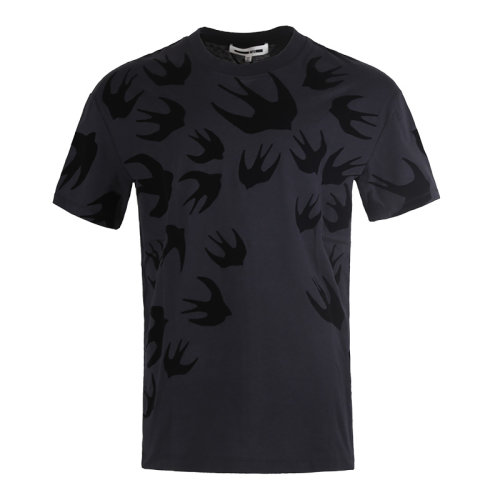 alexander mcqueen/亚历山大麦昆 男士短袖t恤mcq燕子绒面图案 291571