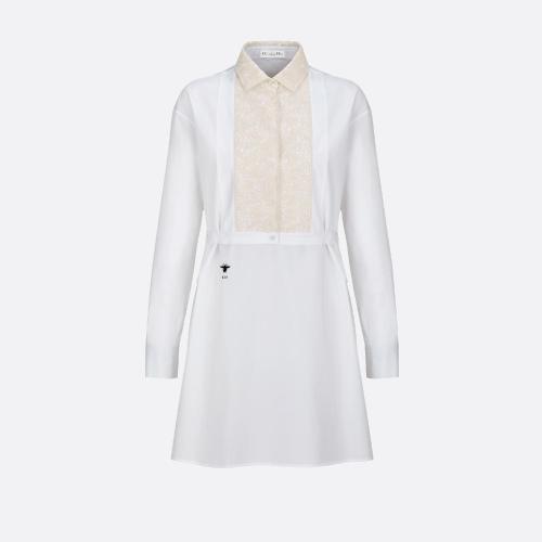 【包邮包税】 dior迪奥 21年春夏 女士 长袖衬衫 长款衬衫-白色棉府绸