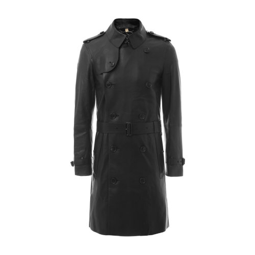 burberry/博柏利黑色羊皮男士风衣80025481