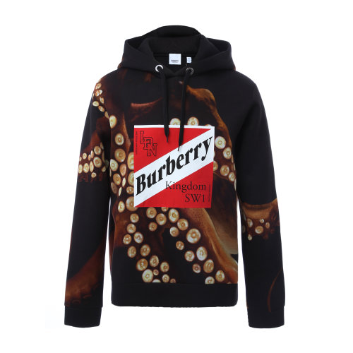 连帽款黑色印花男士卫衣 男卫衣 上衣 男装 burberry/博柏利 巴宝莉