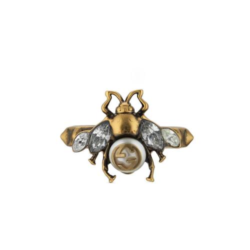 【包邮包税】 gucci古驰 21年秋冬女士 互扣式双g蜜蜂戒指 629923 j1d