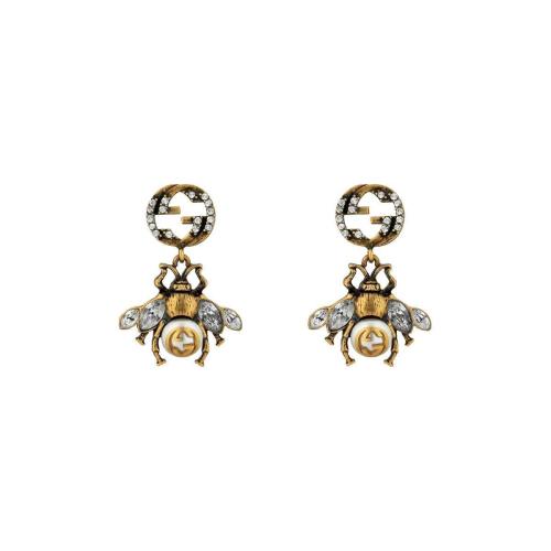 【包邮包税】 gucci古驰 21年秋冬女士 互扣式双g蜜蜂耳环 629817 j1d