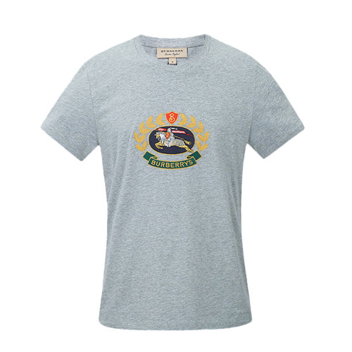 burberry/博柏利 灰色 刺绣战马麦穗logo 男士短袖t恤 8002952op1 af