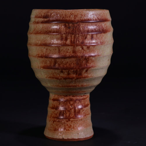 【日本回流-瓷器】备前烧柴窑柴烧花瓶趣味收藏摆件wg4014