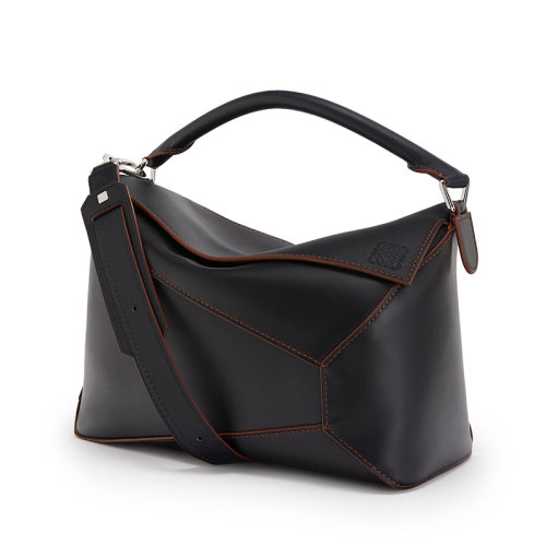 【包税】loewe/罗意威 puzzle edge系列 男士大号黑色柔软天然小牛皮