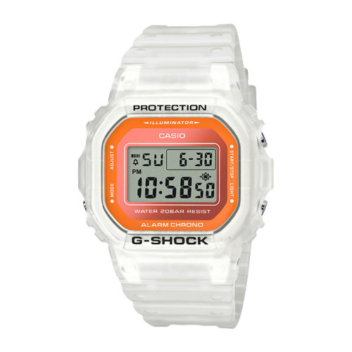 casio/卡西欧 g-shock系列小方块冰电之韧主题透明色彩运动防水男表dw